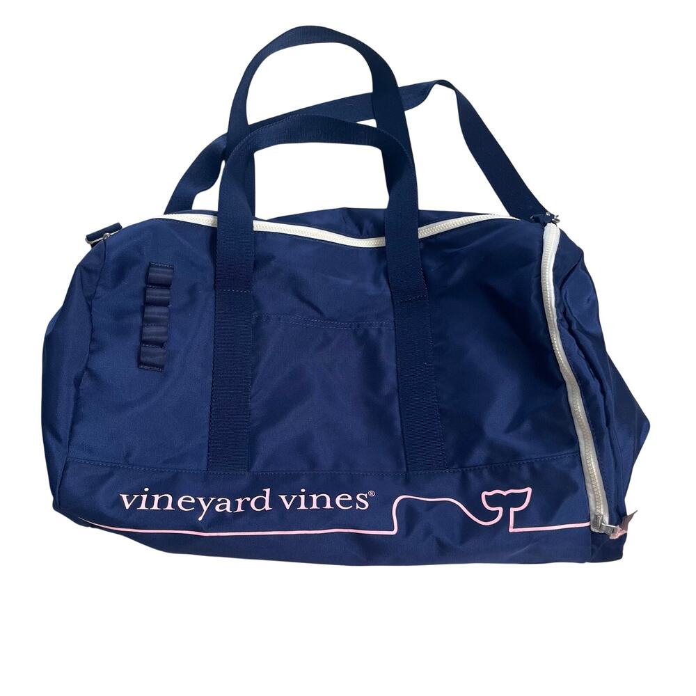 Vineyard Vines x Target Whale Line Weekender Navy Pink Duffel Bag
